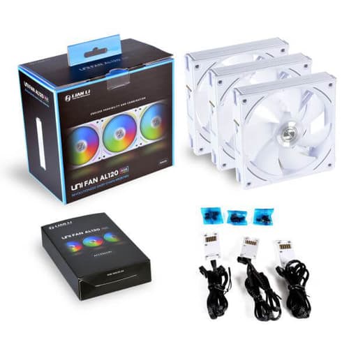 Lian Li UNI Fan AL120 ARGB White 120mm  Cabinet Fan (Triple Pack)